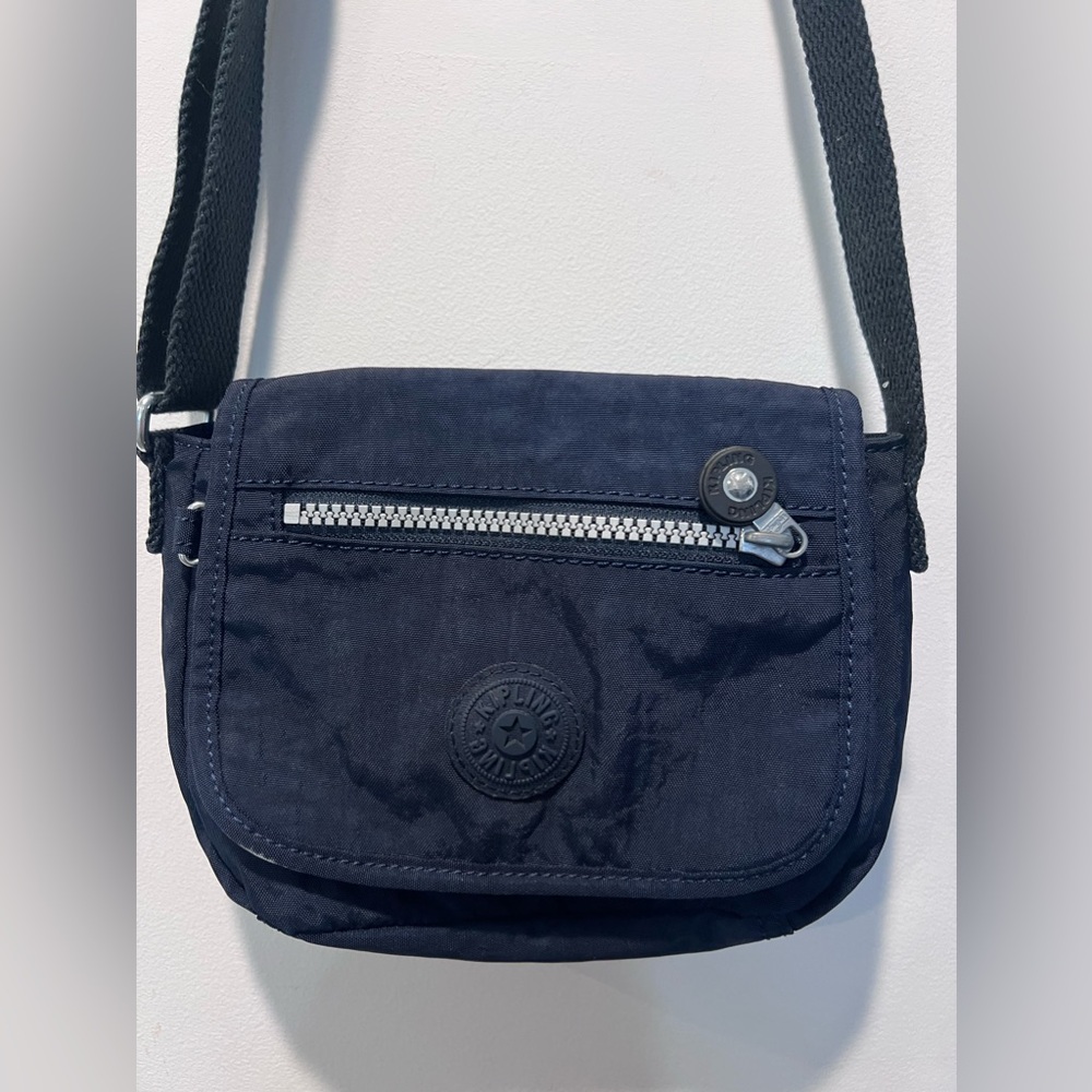 Kipling Crossbody Handbag Women Small Dark Blue Nylon Purse Shoulder Bag